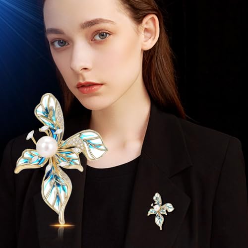Image of Flower Brooch Pin Gold-Plated Enamel Brooch Lapel Pins Flower Jewelry for Women