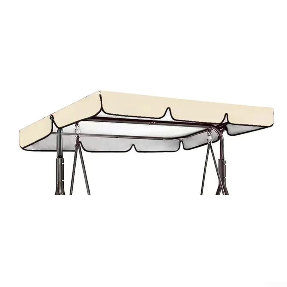 ReachMall Garden Swing for Top Cover, Garden Swing Seat Canopy Cover, Windproof Anti-UV Sun Shade, Patio Replacement Canopy(Beige 195x125x15cm)