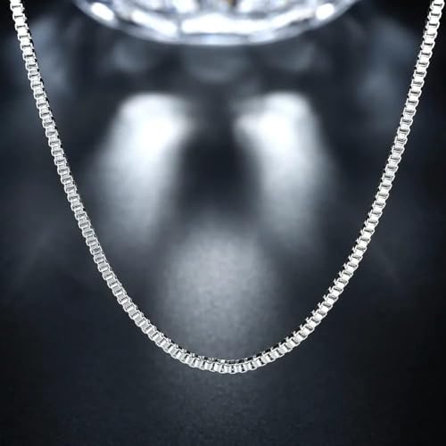 Chaîne collier pour femmes de 2mm en maille boîte plaquée fine 40-60cm - 4