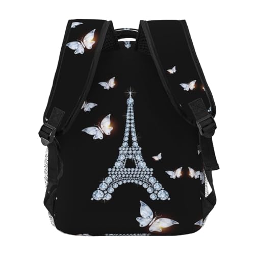 Mochila de senderismo y laptop EdWal impermeable con Torre Eiffel 4