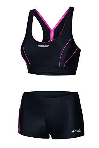 Aqua Speed® Fiona Tankini | Vita-Tela | Resistente Cloro y Protector Solar/Aceite, Tamaño:36, Color:19 / Black Pink