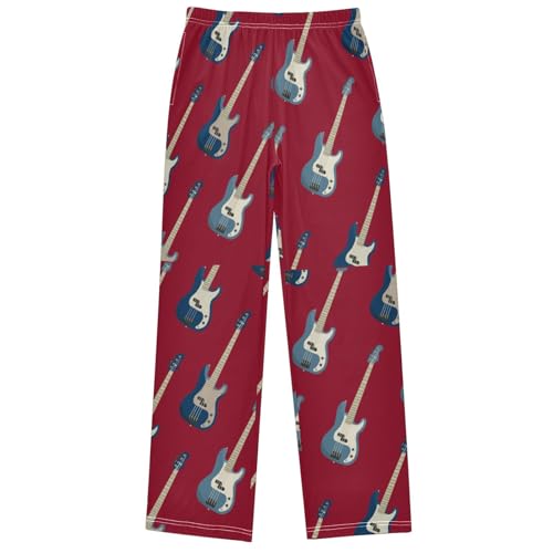 Boy's Pants Music Style Jogger Pants Elastic Waist Long Bottoms Trousers with Pockets 6-14 Years