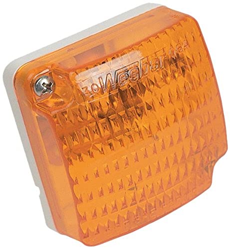 Wesbar 003340 Amber Square Side Marker/Clearance Replacement Marine Light Lens