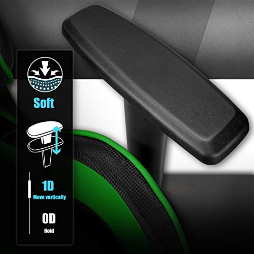 Soontrans-Silla-Gamer-Ergonomica-Silla-Gaming-Oficina-Racing-Sillon-Gamer-Despacho-Profesional-con-Reposapies-Soporte-Lumbar-Reposacabezas-Altura-Ajustable-Reposabrazos-Verde