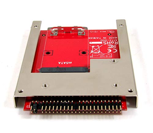 Image of IIDE-MSAT mSATA SSD to 2.5-Inch IDE Adapter Converter with Aluminum Frame Bracket - Latch and Retain mSATA SSD as 9.5mm 2.5 inch IDE SSD Drive