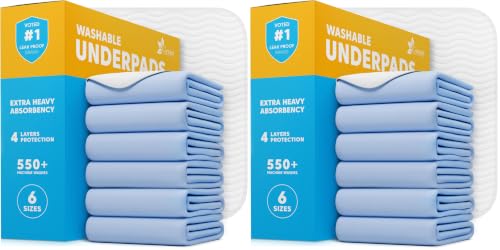 Image of GREEN LIFESTYLE Washable Underpads - Large Bed Pads for use as Incontinence Bed Pads, Reusable Pet Pads, Great for Dogs, Cats, Bunny, Seniors Bed Pad (Pack of 12 - 30x34)