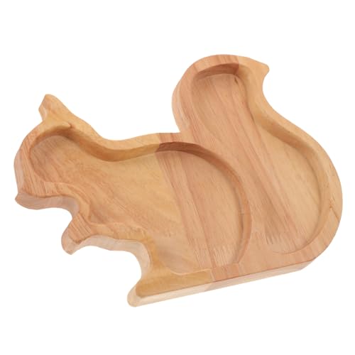 Alipis Bandeja con Forma de Ardilla Plato alimento Lámina tableros bocadillos para bandejas Cocina Cocina pales Madera pequeña Bandeja de Madera Bandeja de Madera para Servir
