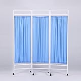 Robuster Und Tragbarer Medizinischer Raumteiler,Medizinischer Paravent Mit Bremsbaren Rädern,Stabiler Stahlrahmen,Leicht Und Einfach Zu Bewegen,Geeignet For Stationen Und Privatkliniken(Blue)