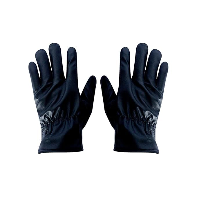 Waterproof Hand Gloves for Men and Women Leather Winter Gloves Unisex Winter Wear Glove for Driving -Black 1Pair-image-4
