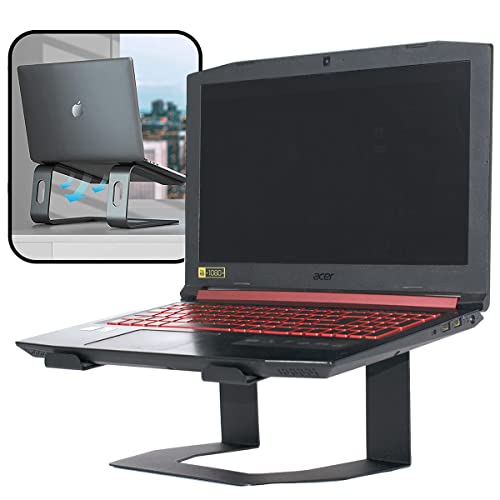 Suporte Macbook Base Mac Notebook Laptop Dj Preto Chumbo 14 Ate 17 Polegadas