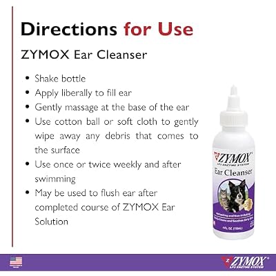 حل منظف Zymox Ear للكلاب والقطط ، 4 أوقية