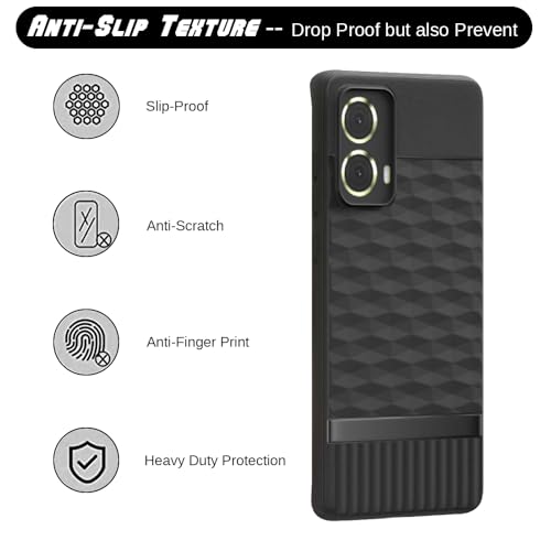 Image of Shockproof Case for Motorola Moto G85 5G | Full Camera Protection | TPU Flexible Back Cover for Motorola Moto G85 5G (Matte Black)