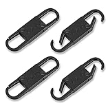 Double Opening Zipper Pull Replacement - 4 PCS Detachable Zipper Clip Theft Deterrent, Metal Zipper Pulls Tab Replacement, Multipurpose Zipper Repair Kit for Suitcases, Backpacks，Clothing (Black)