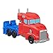 Transformers EarthSpark Optimus Prime Battle Trailer Playset with Action Figure, Lights and Sounds, Electronic Truck Toys for Kids 6 and Up