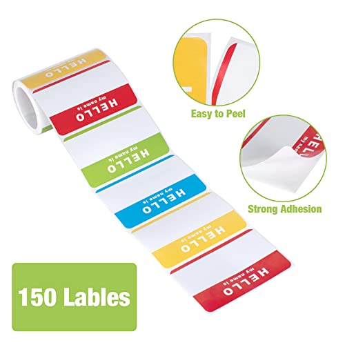 Name Tags Stickers Hello My Name Is Stickers Self-Adhesive Name Stickers Name Tags For Classroom Office Home Party 150Pcs Labels Colorful #TOP2