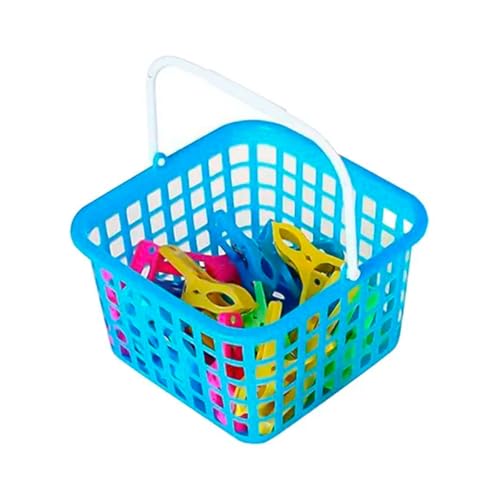 Kit Cesto C/ 16 Prendedores Pregadores De Roupa Lavanderia (azul)