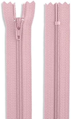 7 Inch Nylon Coil Non-Separating Zipper – Closed-End Zipper for Pants, Skirts, Dresses, Bags & Upholstery (Pink)