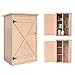 Outsunny Gartenschrank Holz, Geräteschuppen wetterfest 75x56x115cm, Gerätehaus mit Tür, Böden, Geräteschrank, Gartenhaus Werkzeugschrank Gartenschuppen für Garten, Terrasse, Hinterhof, Rasen, Natur