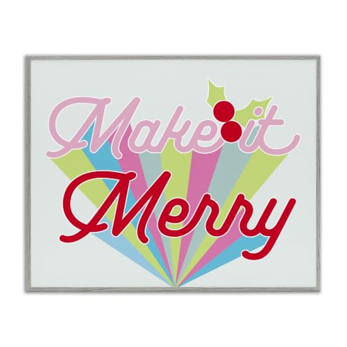 Make It Merry Bold Christmas Stripes, 24 x 30 Inch Framed Giclée Print
