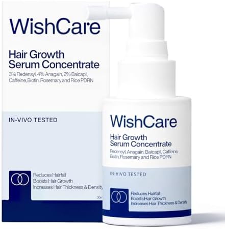 WishCare Hair Growth Serum Concentrate - Rosemary, 3% Redensyl, 4% Anagain, 2% Baicapil, Caffeine, Biotin, Plant Keratin & Rice Water