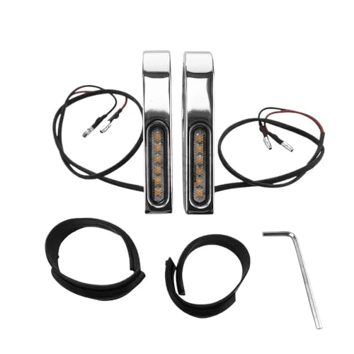 Clignotants LED moto universels indicateurs lumineux pince tube fourche avant