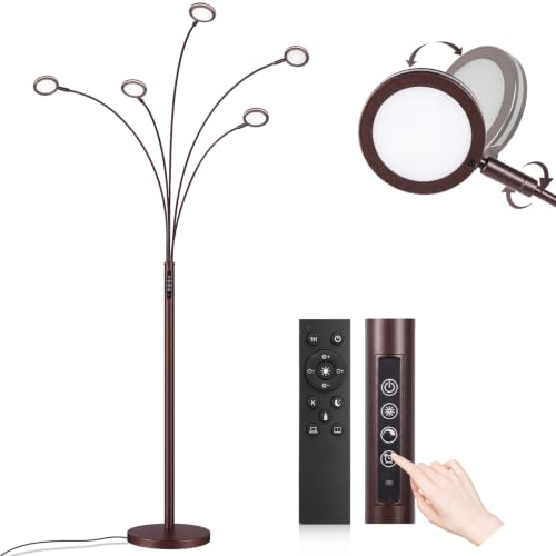 Bairth LED Arc Floor Lamp with Remote,2250LM Dimmable Floor Lamp with Timer