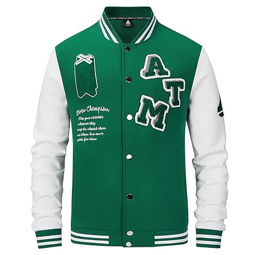 ANOTWENER Varsity Jacket Men Letterman Bomber Baseball Vintage