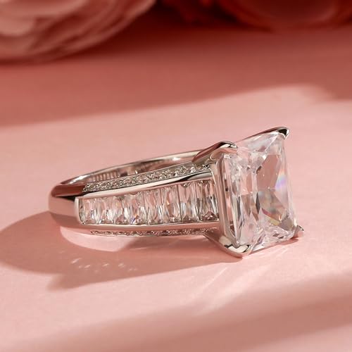 Jeulia Wedding Band for Women Classic Radiant Cut Rings Engagement Anniversary Eternity Solitare Ring Halloween Christmas Gifts with Jewelry Box3