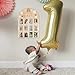 PEUTIER Baby Picture Frame, My First Year Photo Display Wood Board Personalized 12 Months Newborn Photo Frame for Boy Girl Baby Birthday Nursery Decorations