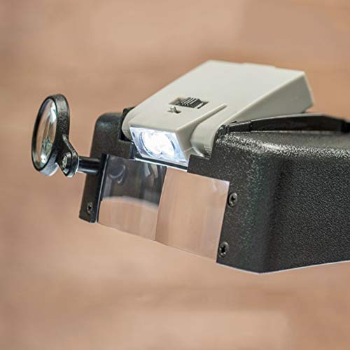 Identificação e reparo de joias Lupa multifuncional montada na cabeça com fonte de luz