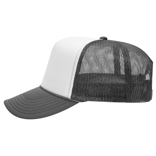Image of OTTO Polyester Foam Front 5 Panel High Crown Mesh Back Trucker Hats in 97, Bulk, Wholesale