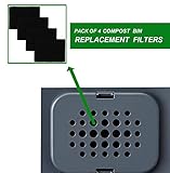 Pack of 4 Joseph Compost Bin Carbon Odour Filters Food Waste Caddy Replaceable Rectangle Filters - Image 4