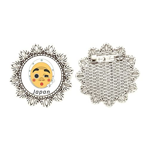 Broche tradicional japonés de flor en plata fina con acabado artesanal