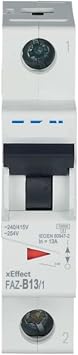 Miniature Circuit Breaker, FAZ-B13/1, MCB, 1P, 13A, 10kA/15kA, B Trip Curve, 278533