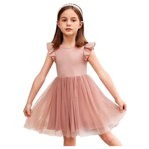 Arshiner Little Girls Tutu Dress Toddler Party Wedding Holiday Summer Sundress for Kids (0-Pink, 3T)