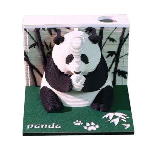 SIWEME 3D Memo Pad with Panda Carving, 217 Sheets