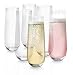 Produktbild [6-Pack, 280ml] Design·Master Stiellose Champagnerflötengläser, bleifreie Trinkgläser, Allzweck-Weintrinkglas.
