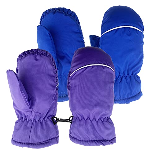 PAREKS-Maedchen-im-Freien-Kinder-Jungen-2-Paar-Kinder-wasserdichte-Handschuhe-warme-Finger-Winter-Skihandschuhe-Faeustlinge-Maenner