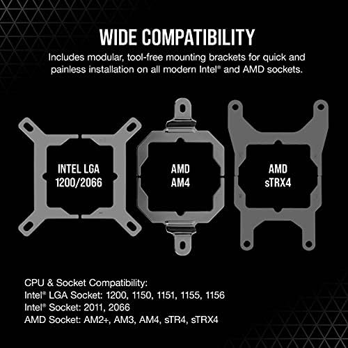 Corsair iCUE H170i ELITE CAPELLIX Liquid CPU Cooler (33 Ultra-Bright CAPELLIX RGB LEDs, 420 mm Radiator, Three 140 mm Corsair ML RGB Magnetic Levitation PWM fans, iCUE COMMANDER CORE Included) Black