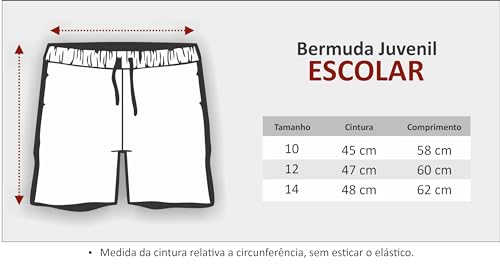 Bermuda Escolar Colegial Juvenil Helanca - Azul Marinho Cor:Azul;Tamanho:12