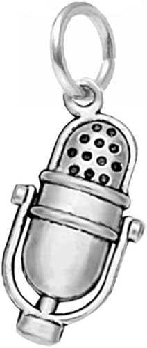 LaBenie Cuenta con dije de micrófono de grabación colgante, Metal, No es una piedra preciosa