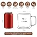 CNGLASS 15oz Double Walled Glass Coffee Mugs,Large Insulated Glass Mugs with Handle,Clear Coffee Cups for Espresso,Latte,Cappuccino,Tea,Set of 2