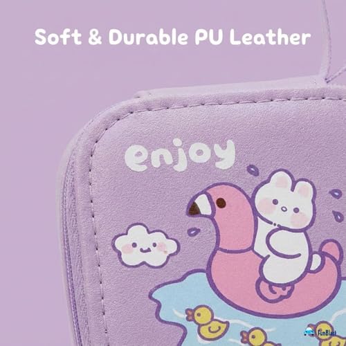 Image of FunBlast Square Coin Pouch for Kids - Cute Cartoon Design Mini Purse, Multipurpose Coins Pouch, Small Zipper Wallet for Kids & Girls, Kawaii Coin Bag (PurpleRandom-)
