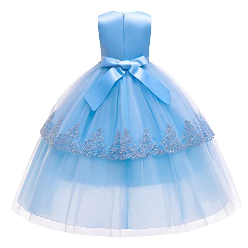 Robe princesse fille bleue pour cortège et grands événements - 3