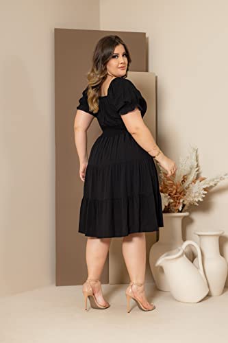 VESTIDO RODADO CASUAL MODA EVANGELICA (as2, alpha, x_l, regular, regular, PRETO)