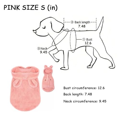 Disfraz de oso de peluche rosa para perro pequeño S miniatura 2