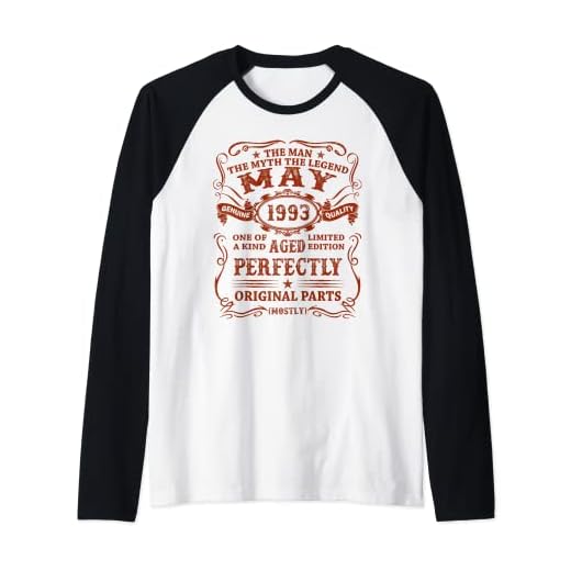 Hombre Regalo 30 Años Cumpleaños Hombre Mujer Hecho En Mayo 1993 Camiseta Manga Raglan