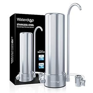 Waterdrop WD-CTF-01 Countertop Waterfilter, 5-traps Roestvrij Staal Filter Systeem, 8000 Gallons Faucet Water Filter, Vermindert 99% Van Chloor, Zware Metalen, Slechte Smaak (1 Filter Inbegrepen)