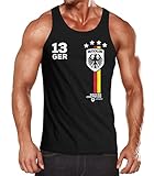 MoonWorks EM WM Tanktop Fanshirt Herren Fußball Deutschland Trikot Style Flagge schwarz XL