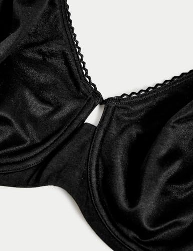 Image of Marks & Spencer Womens Cotton Blend Wired & Non Padded Minimiser Bra Black